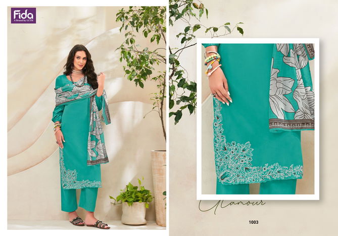 Keeva By Fida Printed Pure Cotton Satin Dress Material Wholesale Clothing Suppliers In India